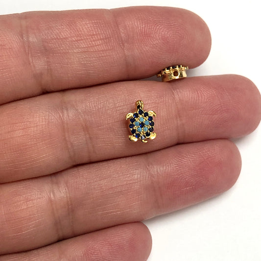 Gold Plated Colored Zircon Stone Spacer - 4