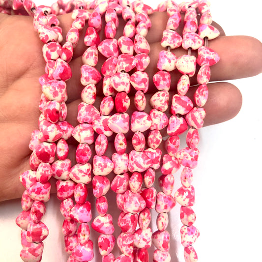 Turkuaz Havlit Kalp Yan Delikli- Kırmızı & Pembe Mix