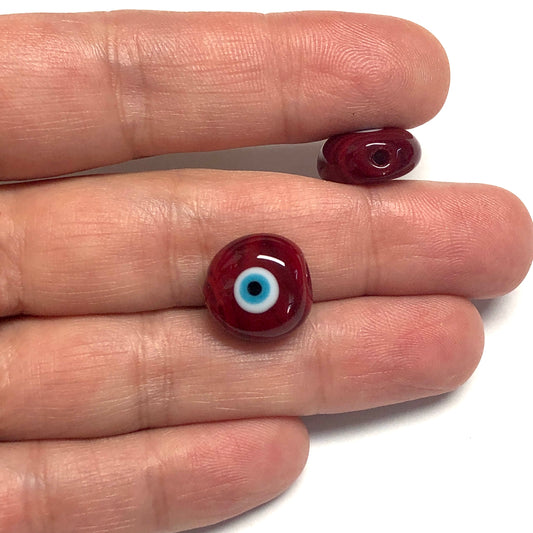 Muranoglas Evil Eye Perlen 2 – Weinrot