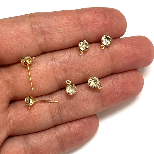 Gold Plated Zircon Stone Earring Nail