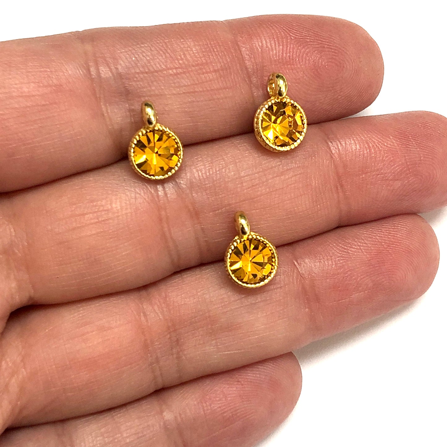 Gold Plated Swarovski Gemstone Rocking Attachment - Honey Color