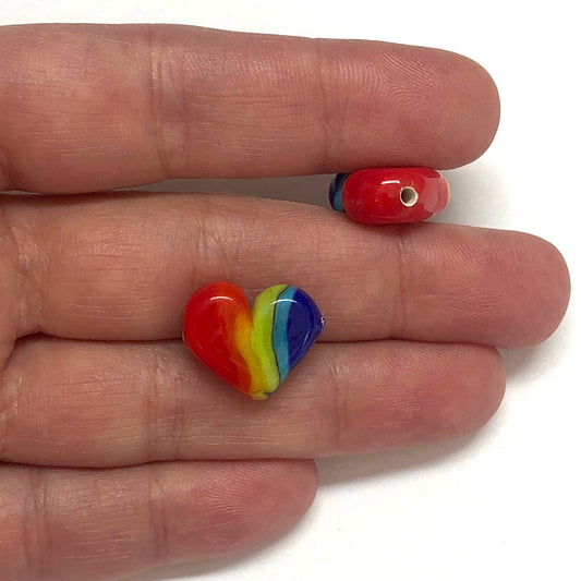 Murano Glass Rainbow Heart