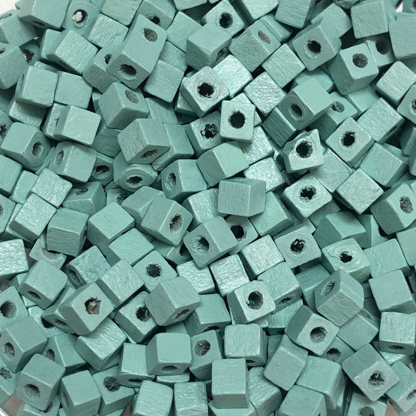 5x5mm Küp Ahşap Boncuk 28 - Mint