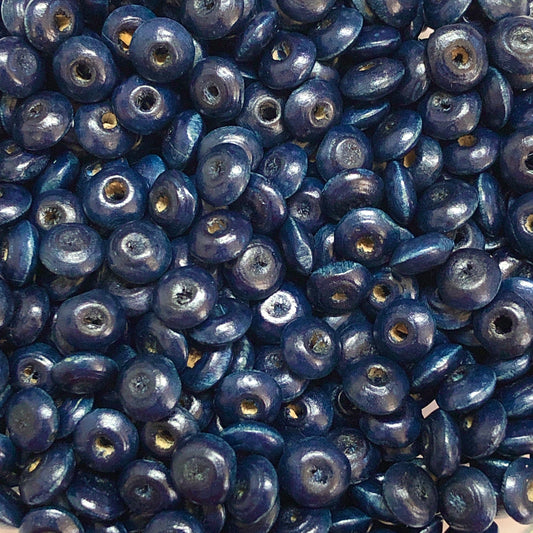 8mm Ufo Ahşap Boncuk 19 - Lacivert