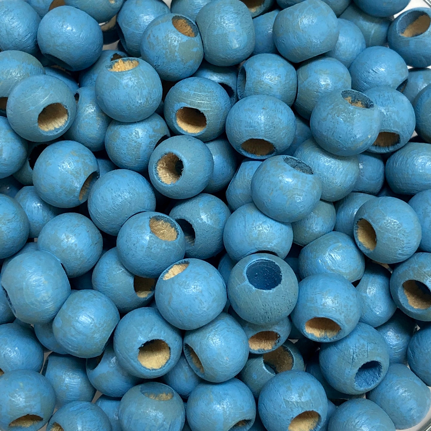 10 mm breites Loch Holzperlen blau-7