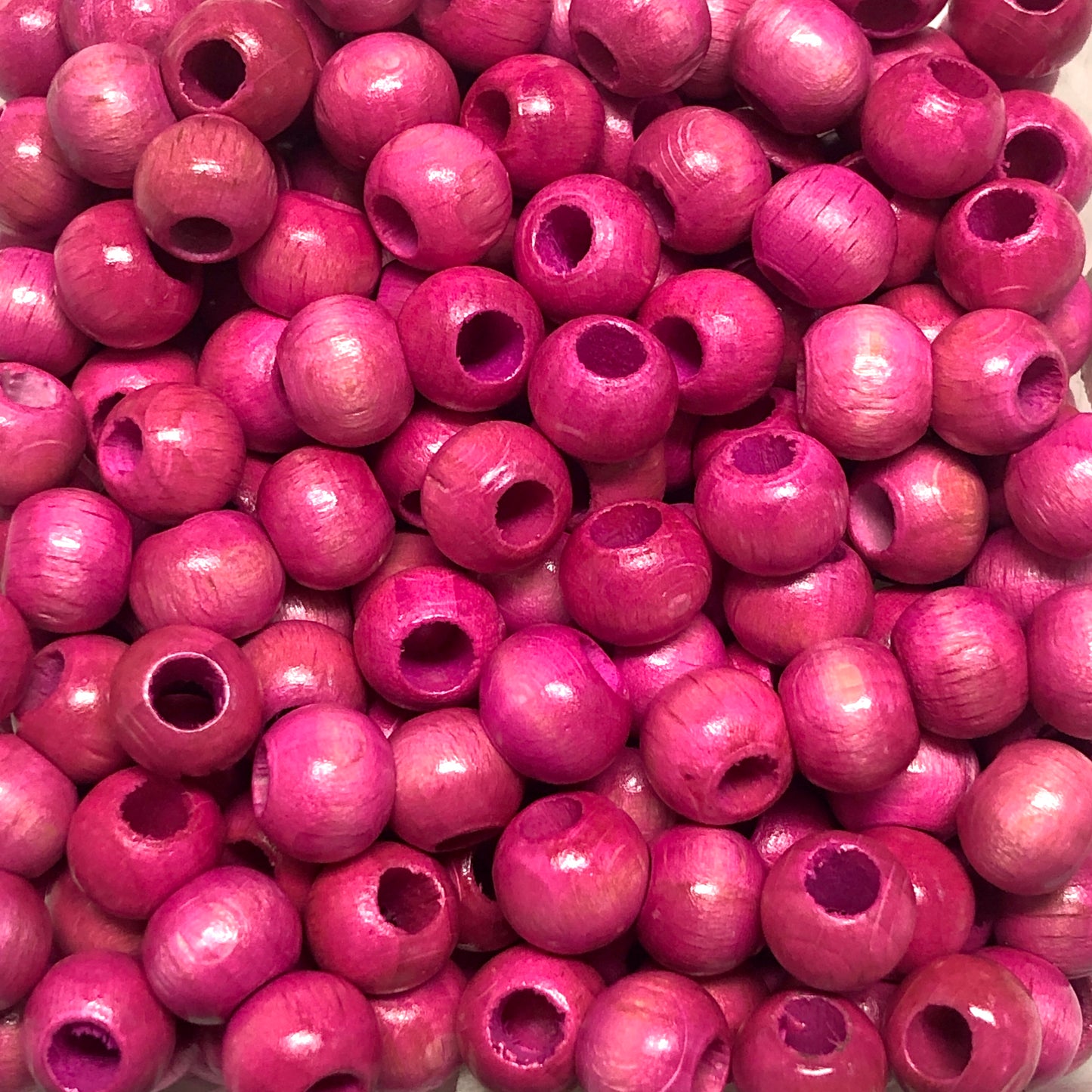 10mm Wide Hole Wooden Bead Claret Red-20