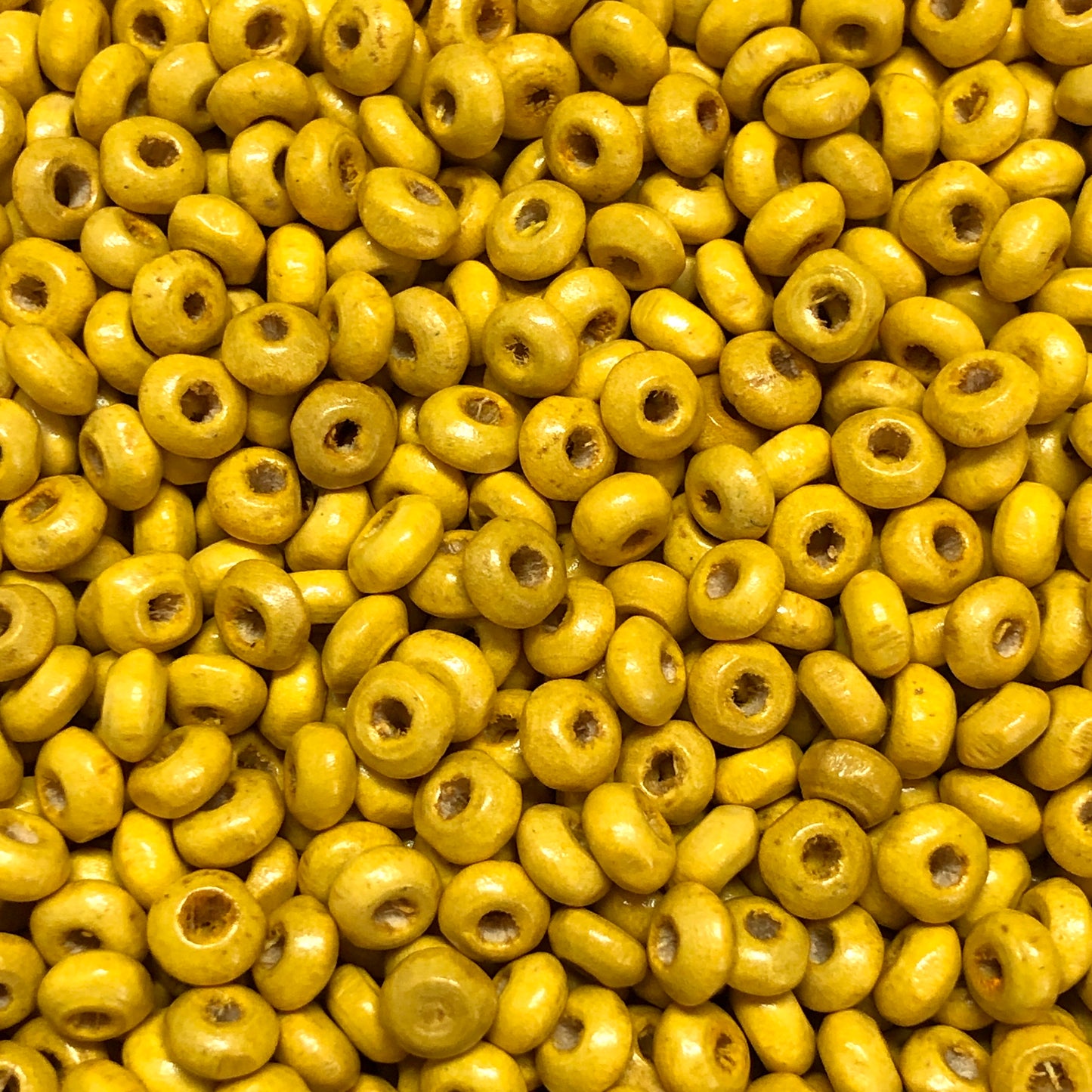 Ufo Wood Beads 4mm-7 Yellow