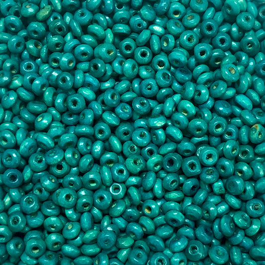 4mm Ufo Ahşap Boncuk - 16 Turkuaz - 2