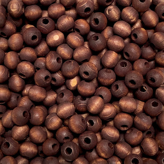 Matte Wood Beads 8mm -3 dark brown