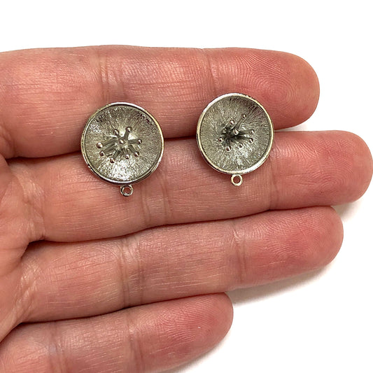 Rodyum Kaplama Çiçek Küpe Aparatı - 4