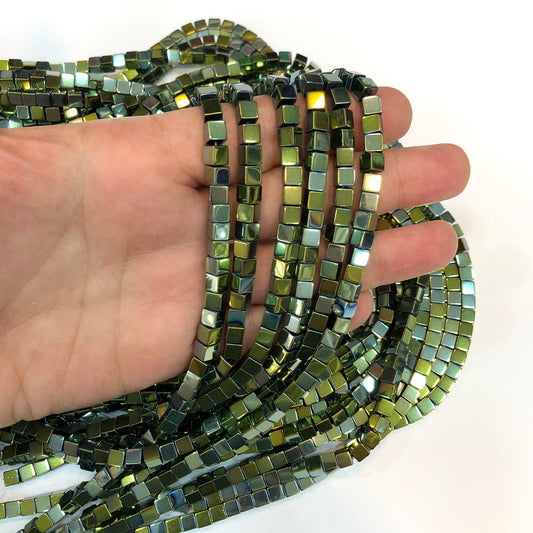 5mm Küp Hematit - Turkuaz