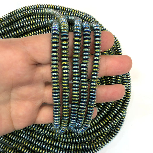 6mm Pul Hematit - Turkuaz