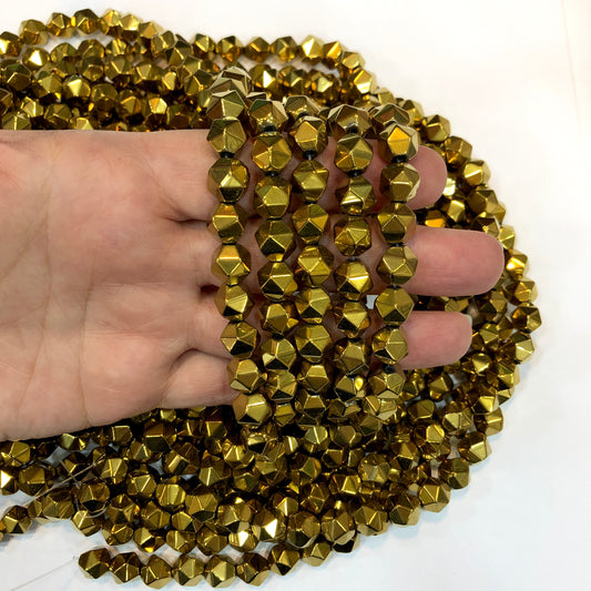 10mm Piramit Hematit - Altın