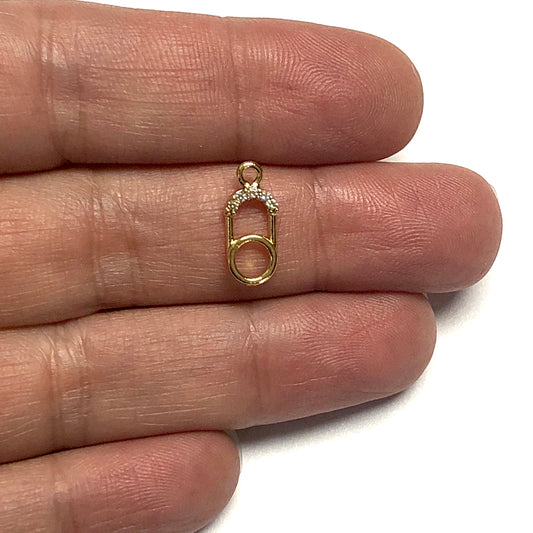 Altın Kaplama Zirkon Taşlı Aparat - 1