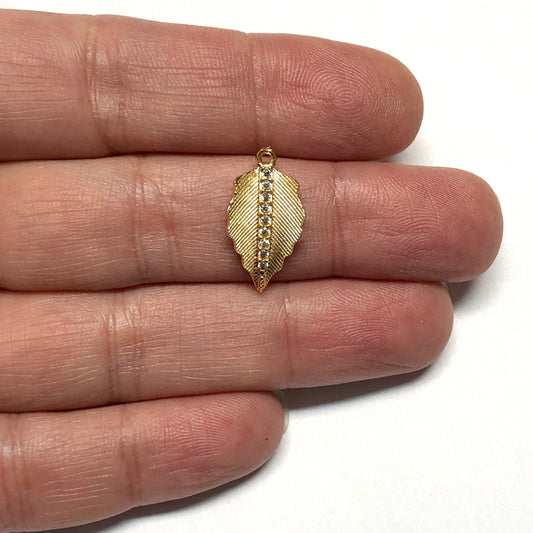 Altın Kaplama Zirkon Taşlı Yaprak - 2