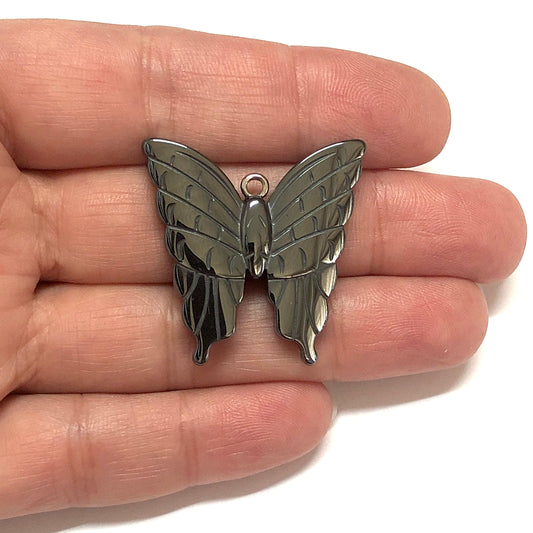 Hematit Kolye Ucu - Kelebek