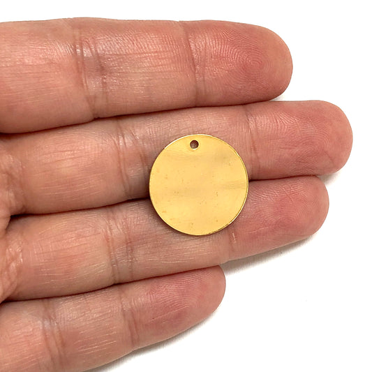 Altın Kaplama 20mm Daire Plaka