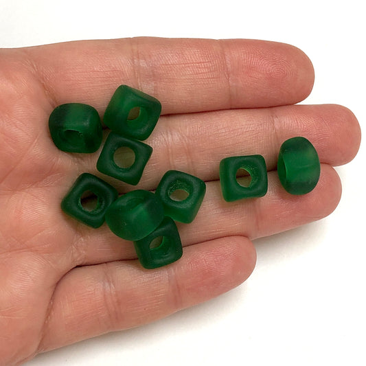 Murano Buzlu Cam Küp - Zümrüt