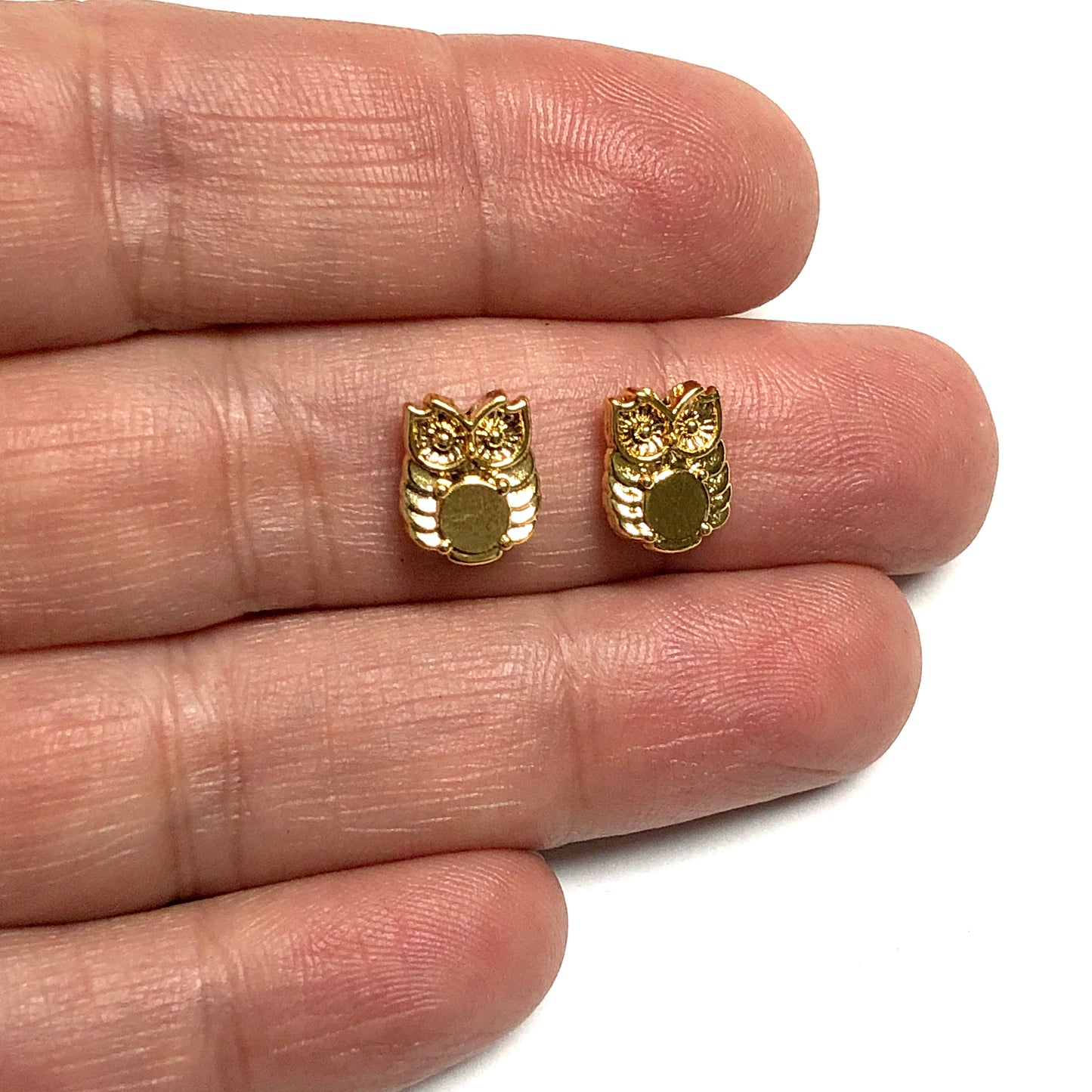 Gold Plated 8x10mm Owl Spacer