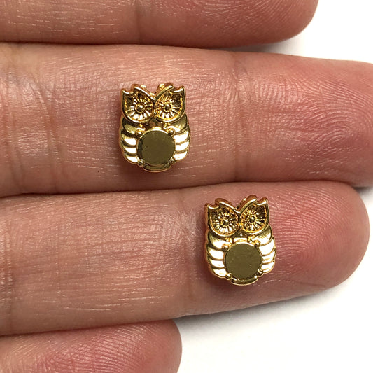Gold Plated 8x10mm Owl Spacer