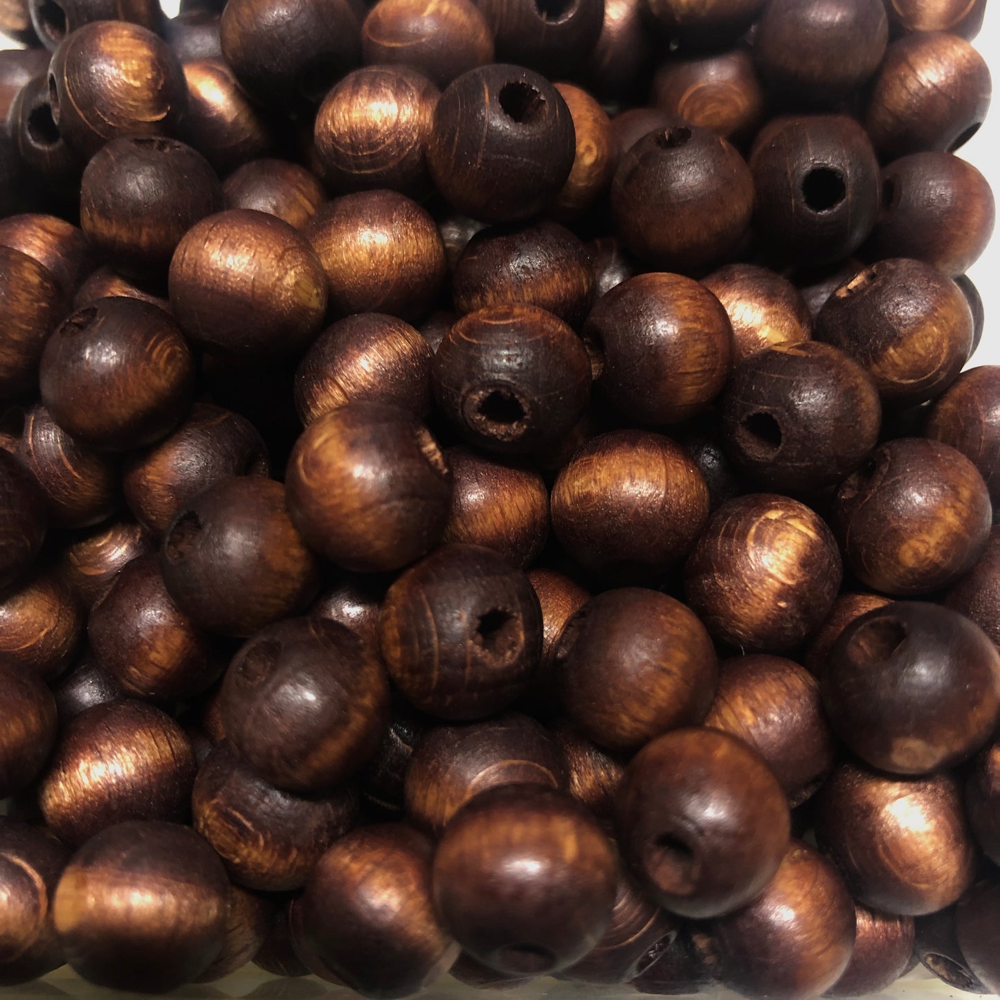 10mm Mat Ahşap Boncuk  - 1 -Koyu kahve