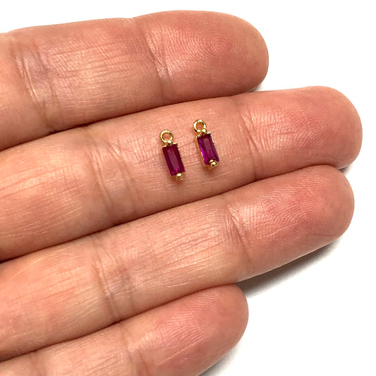 Altın Kaplama Baget Doğum Taşı - Temmuz - Ruby