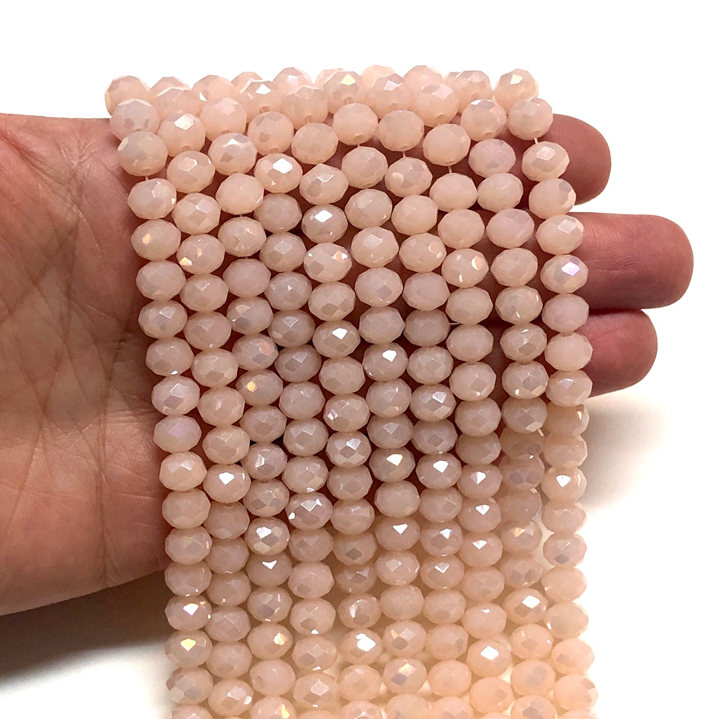 Crystal Beads, Chinese Crystal-8mm-11 (Pink with Transparent Janjan)