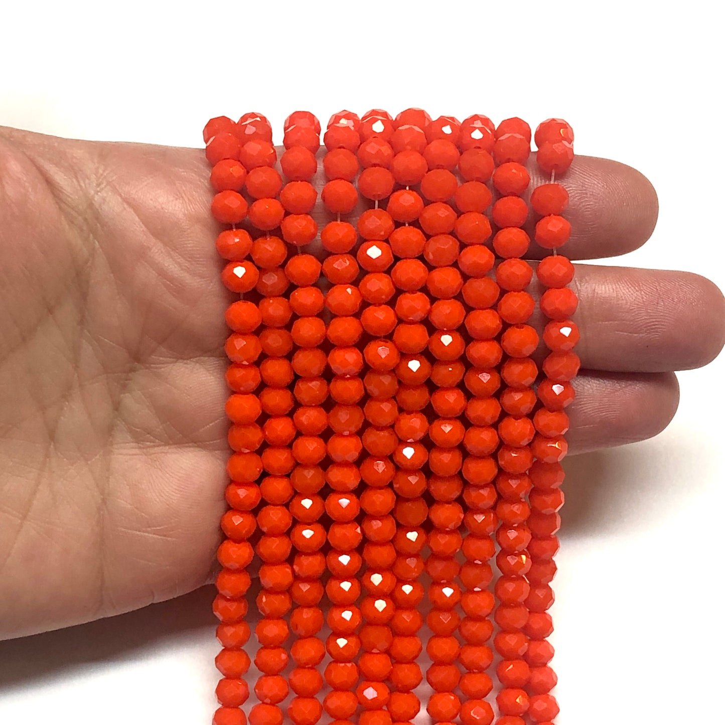 Chinesischer Kristall 6mm - 25 - Undurchsichtiges Orange