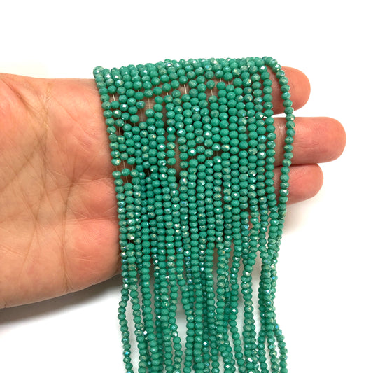 Kristallperle, chinesischer Kristall, 2 mm, 9, Türkis