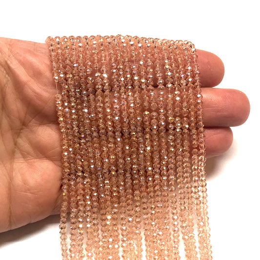 Kristallperlen, chinesischer Kristall, 2 mm, 20, glänzendes Babyblau