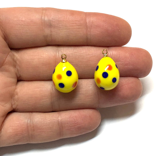 Murano Cam Puanlı Damla - Sarı