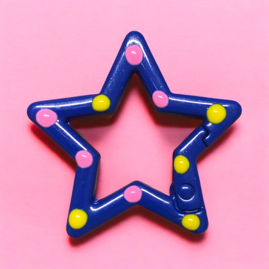 Mineli Yıldız Anahtarlık Aparatı - Saks Mavi