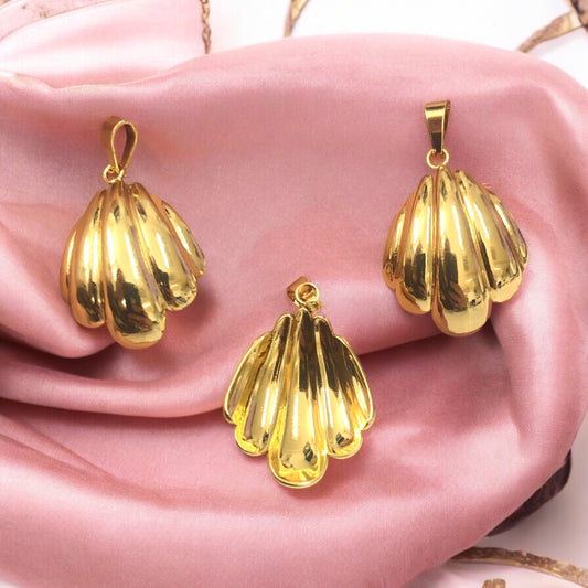 Sarı Çelik İstiridye Kolye Ucu