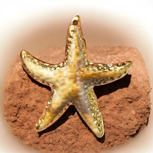 Akrilik Altın Yaldızlı Deniz Yıldızı