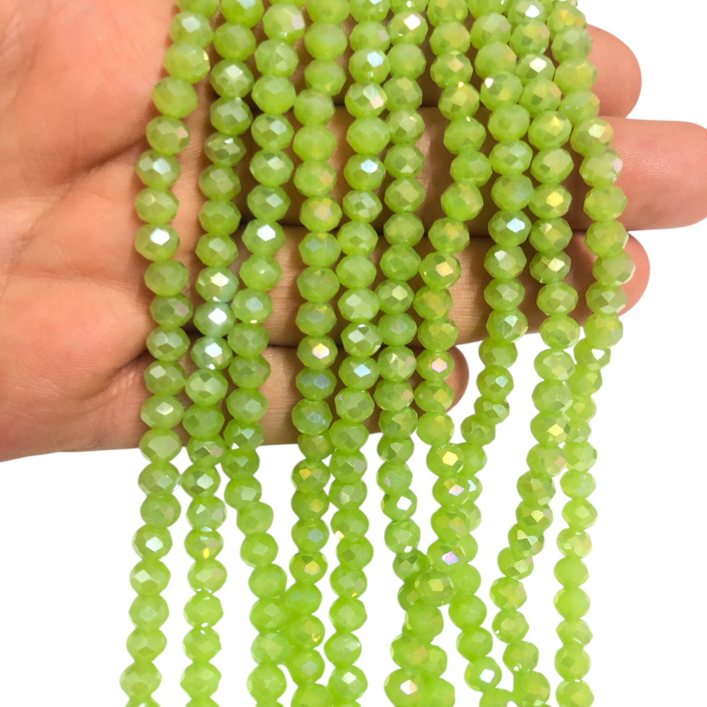 Çin Kristali 6mm - 6101 Buzlu Janjanlı Fıstık yeşili