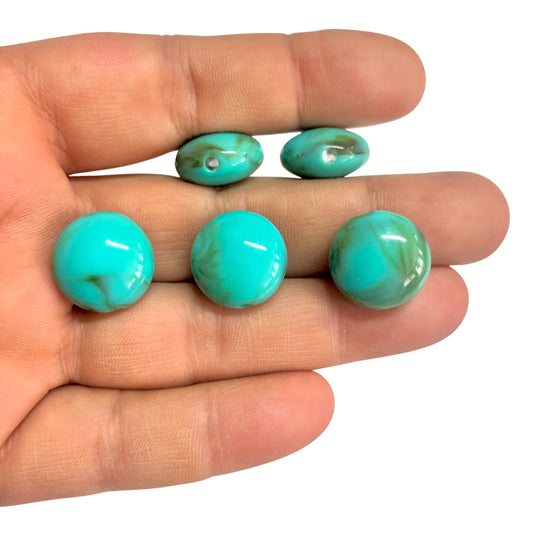 Akrilik Boncuk- Şekilsiz Turkuaz 17mm