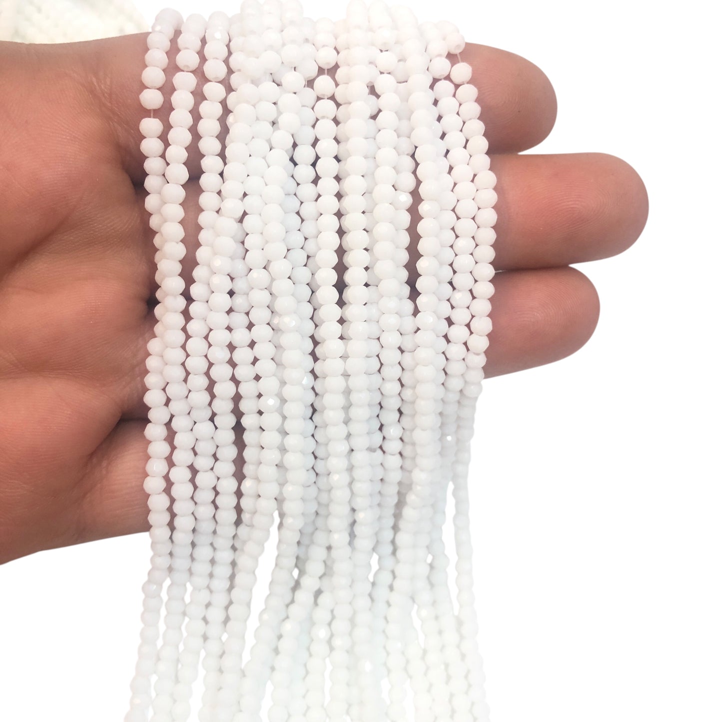 Kristal Boncuk, Çin Kristali-2mm- 111 - Opak Beyaz