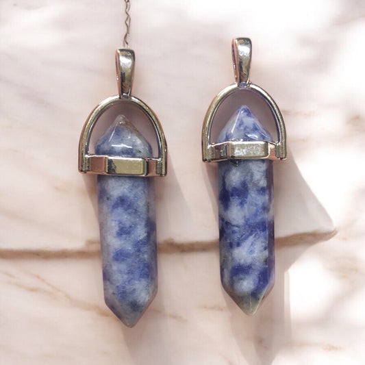 Doğal Taş Füze Kolye Ucu - Sodalit