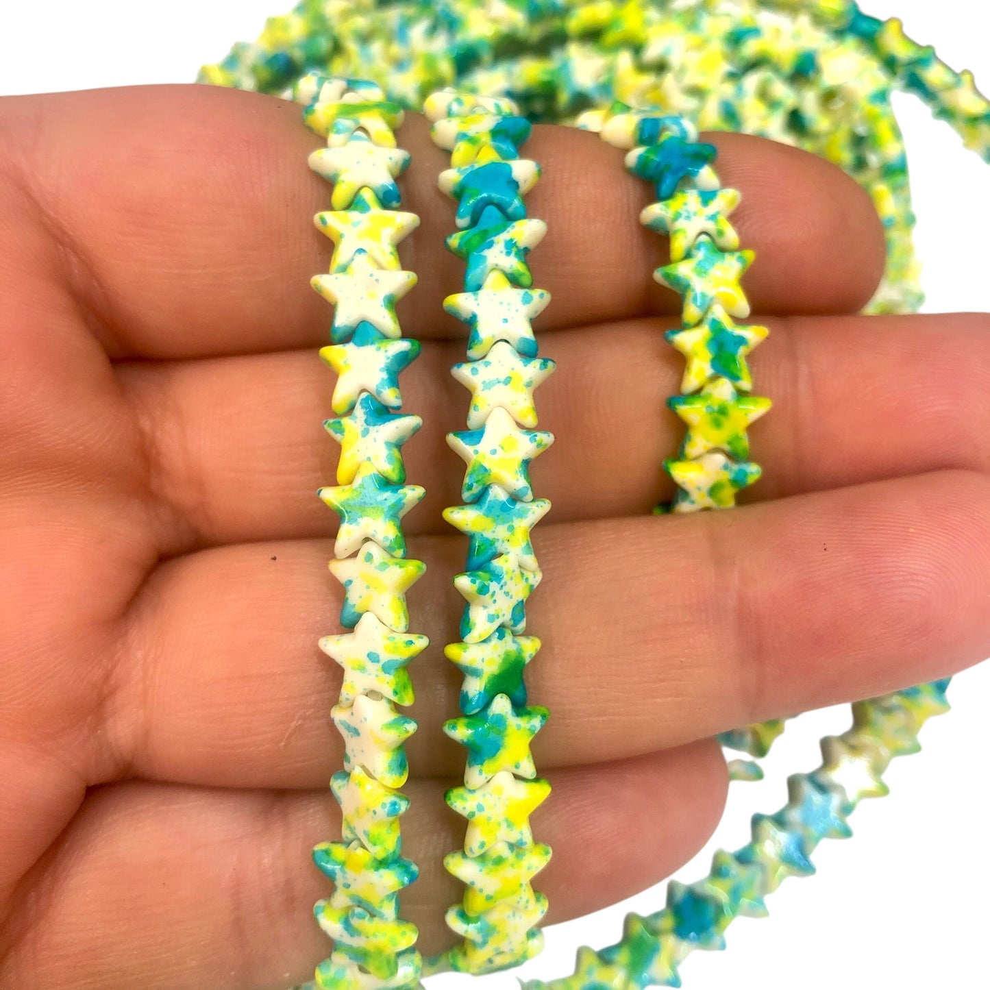 Turkuaz Havlit Yıldız- Yeşil & Sarı Mix