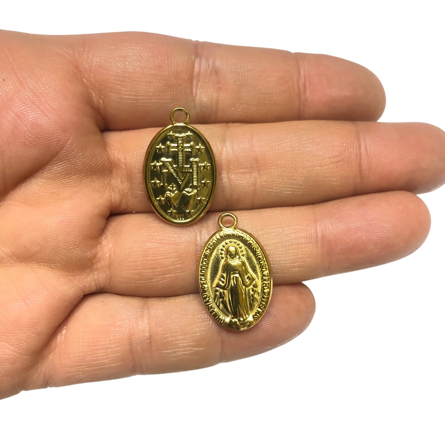 Sarı Çelik -Çift taraflı İkona Kolye Ucu