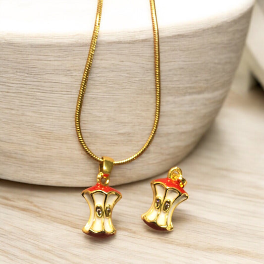 Altın Kaplama Üç boyutlu Yenmiş Elma 🍎 Kırmızı  Sallantı