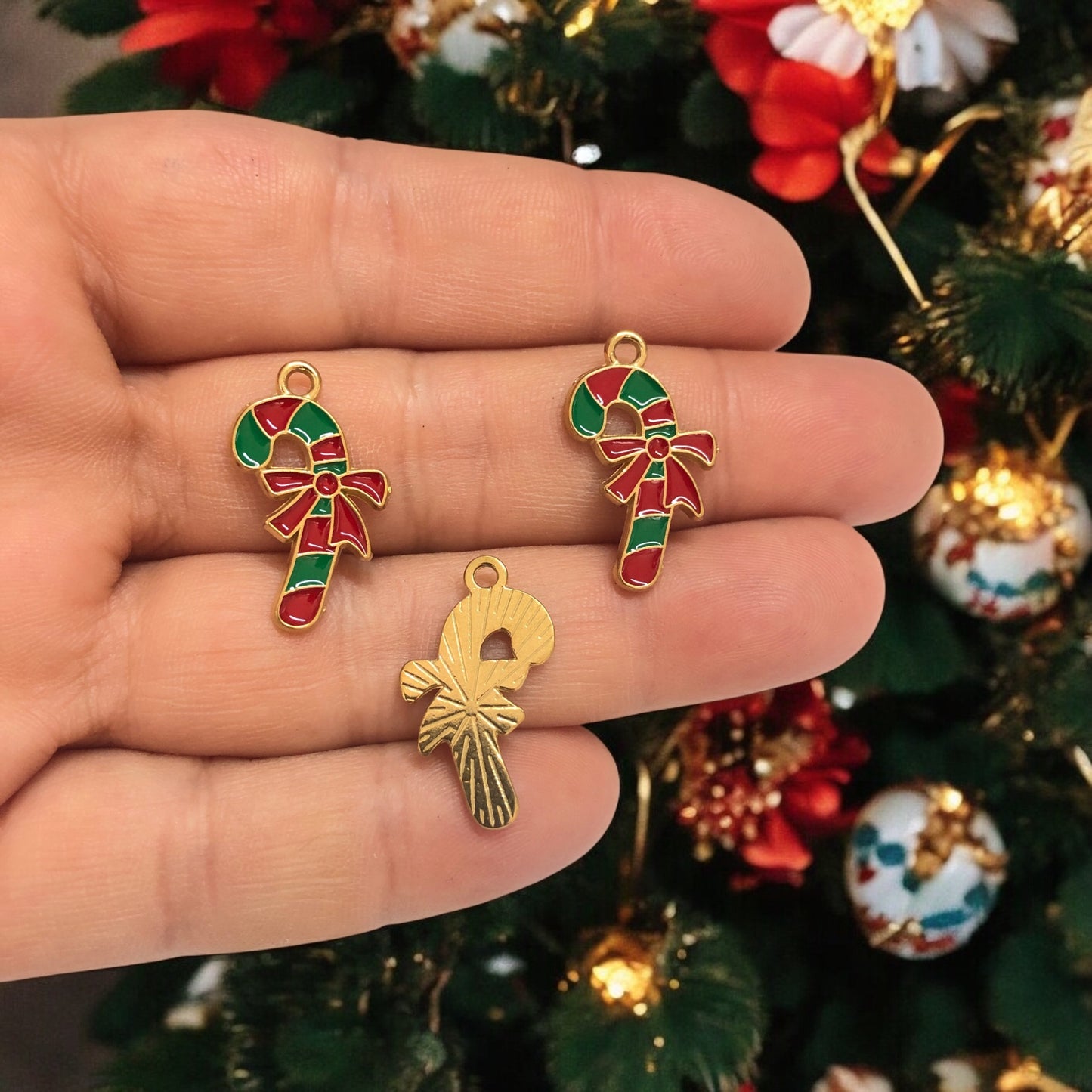 Sarı Çelik Yılbaşı  Aparatı - Baston Şeker