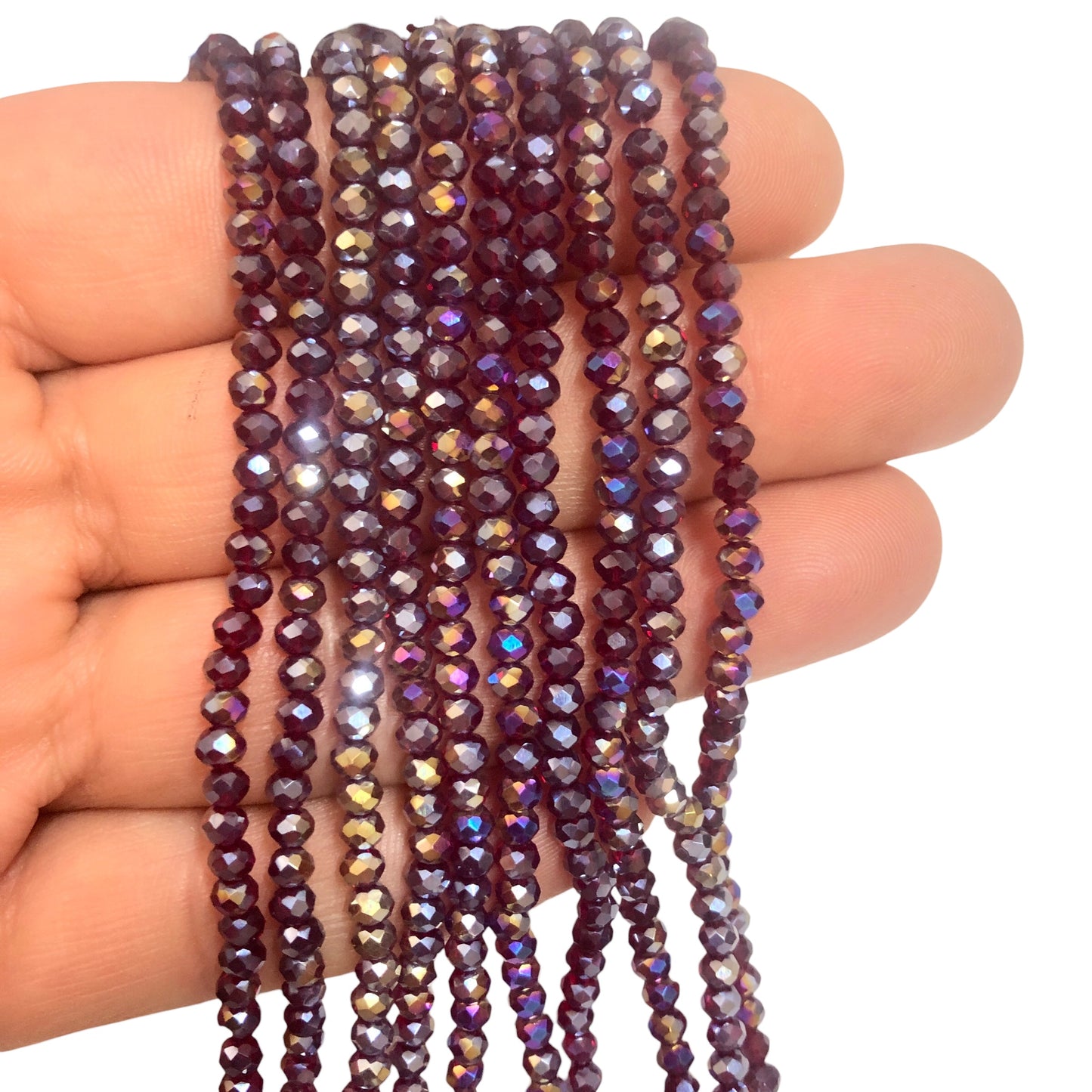 Kristal Boncuk, Çin Kristali-3mm-12-JanJan Bordo