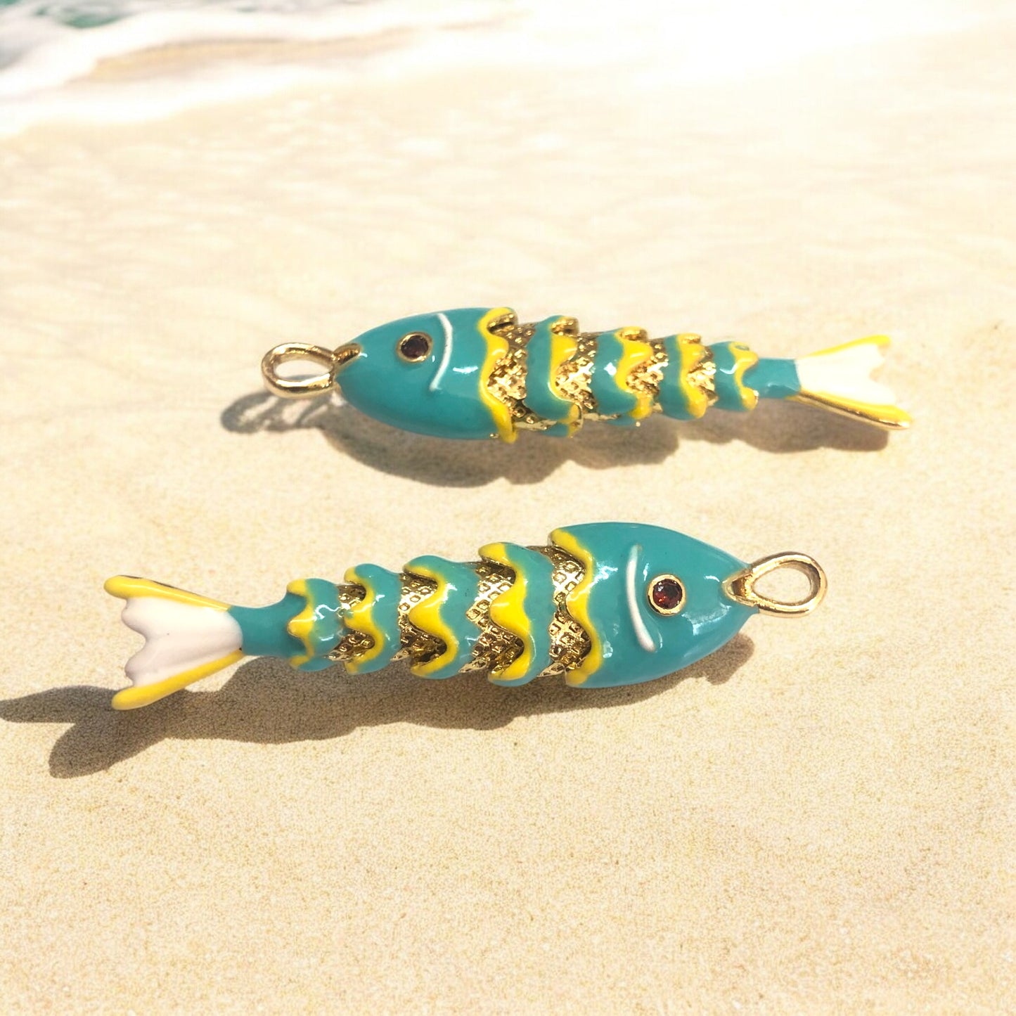 Altın Kaplama Hareketli Balık Büyük Boy -7