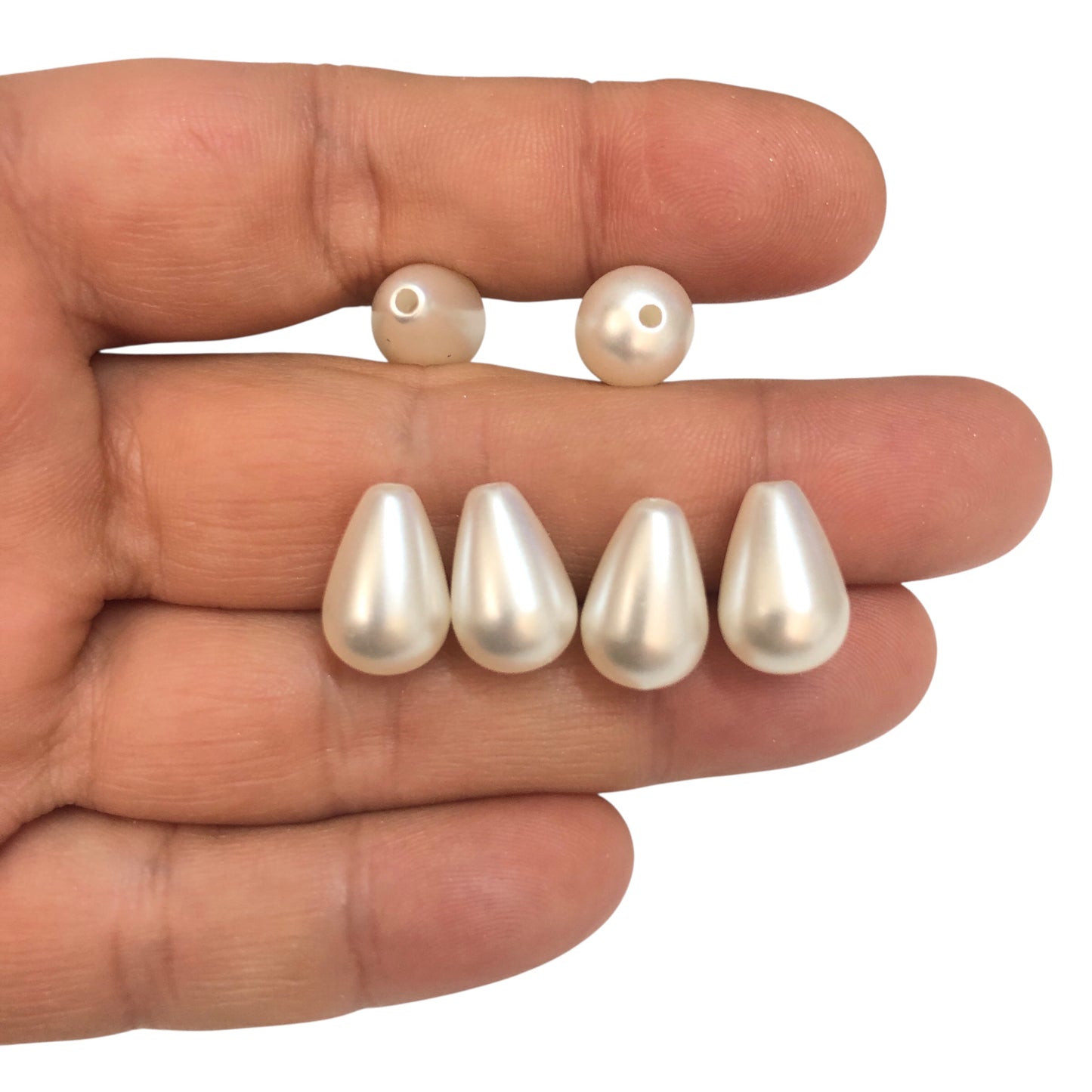 Akrilik Şekilsiz İnci Krem- Damla No:0124