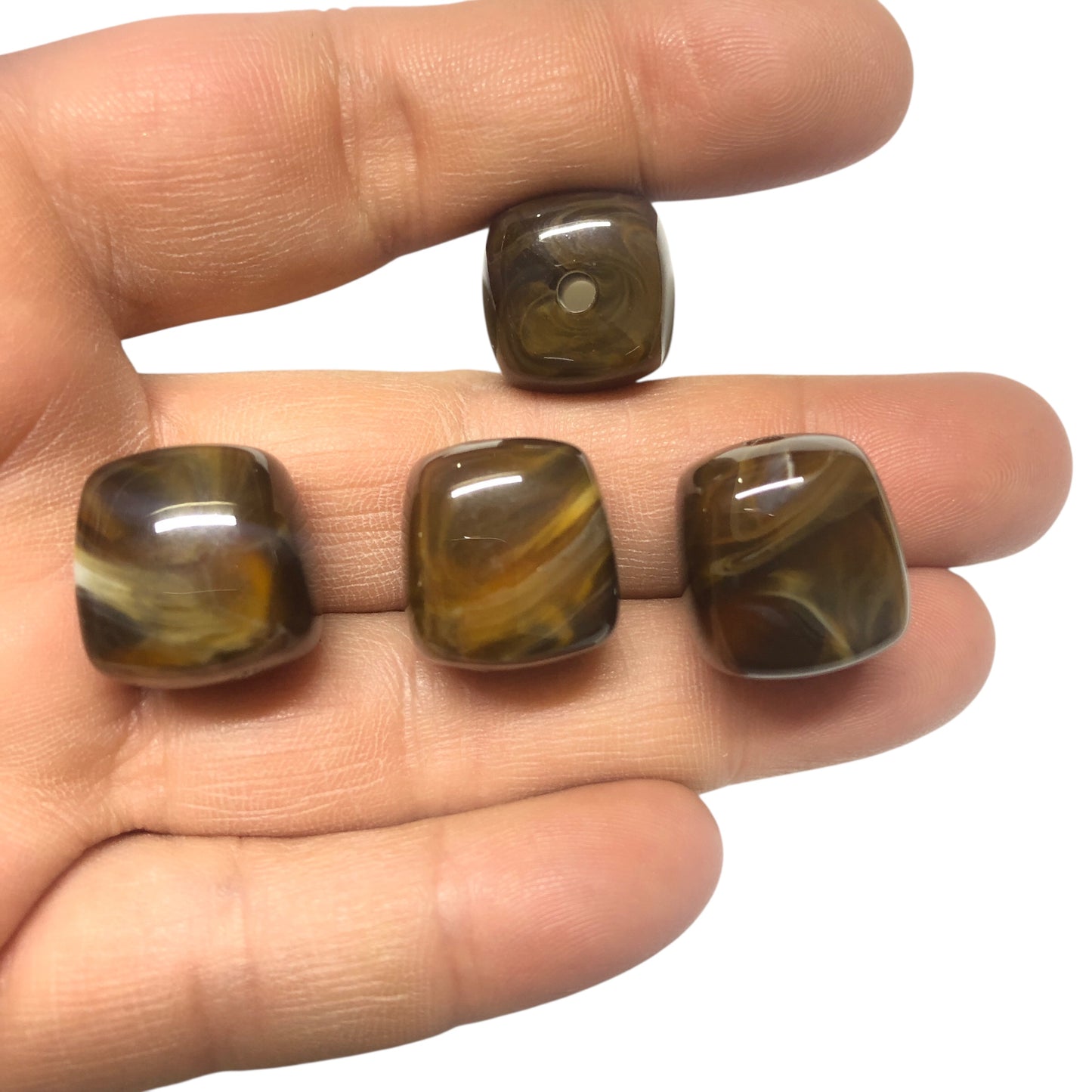 A Kalite Akrilik Silindir -16.3X17.3- Ebruli Kahverengi