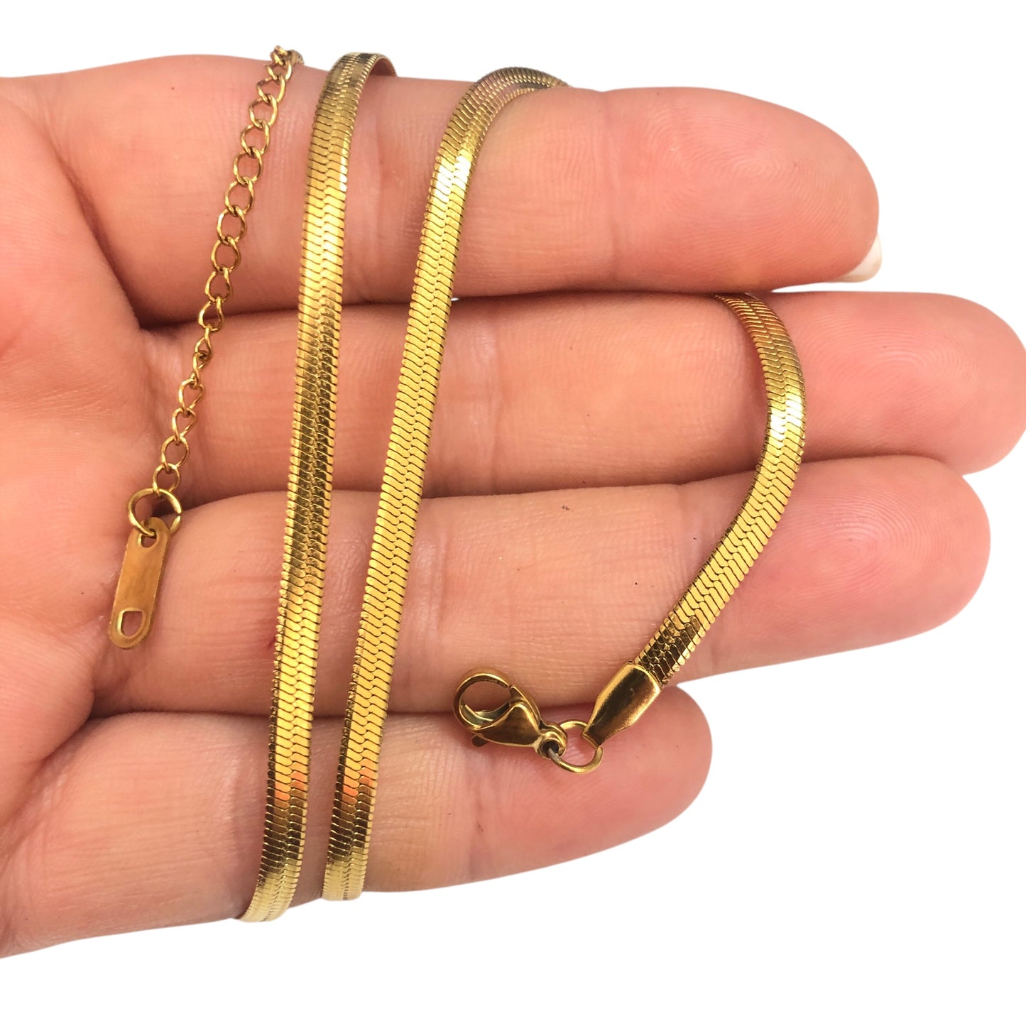 Sarı Çelik  Yılan Hazır Kolye Zinciri