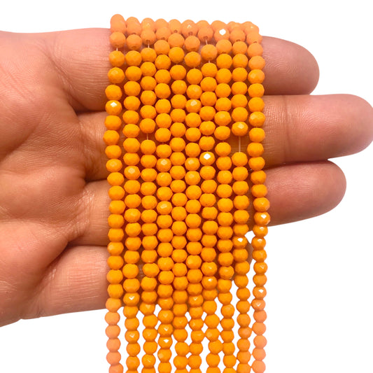 Kristal Boncuk, Çin Kristali-4mm - 15 - Turuncu