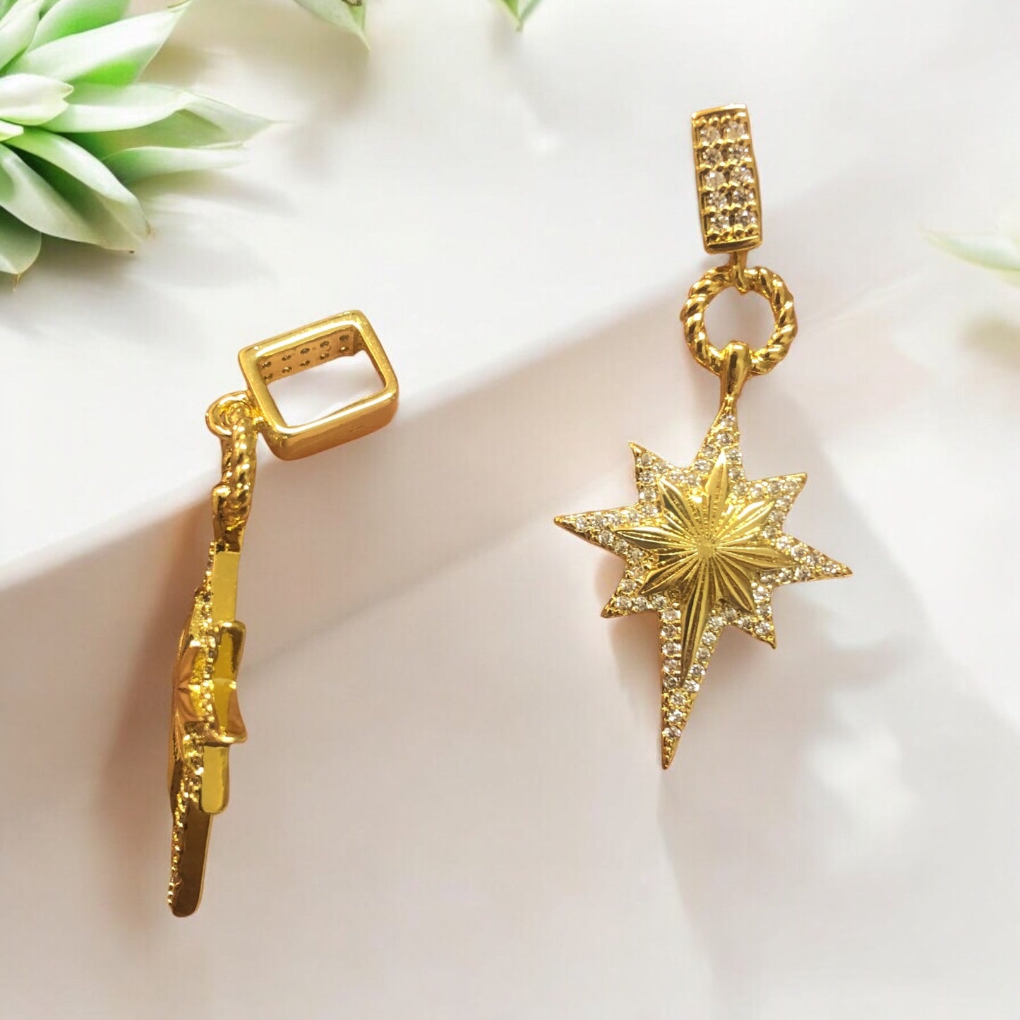 Çelik Zirkontaşlı Kutup Yıldızı Kolye Ucu