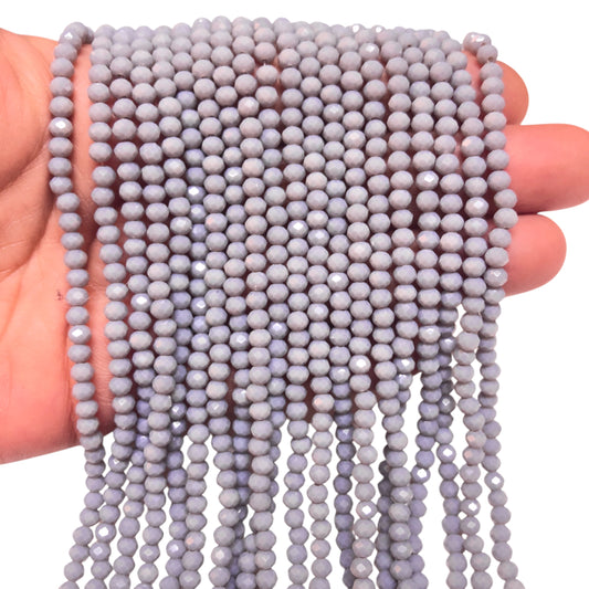 Kristal Boncuk, Çin Kristali-4mm - 88- Opak Gri